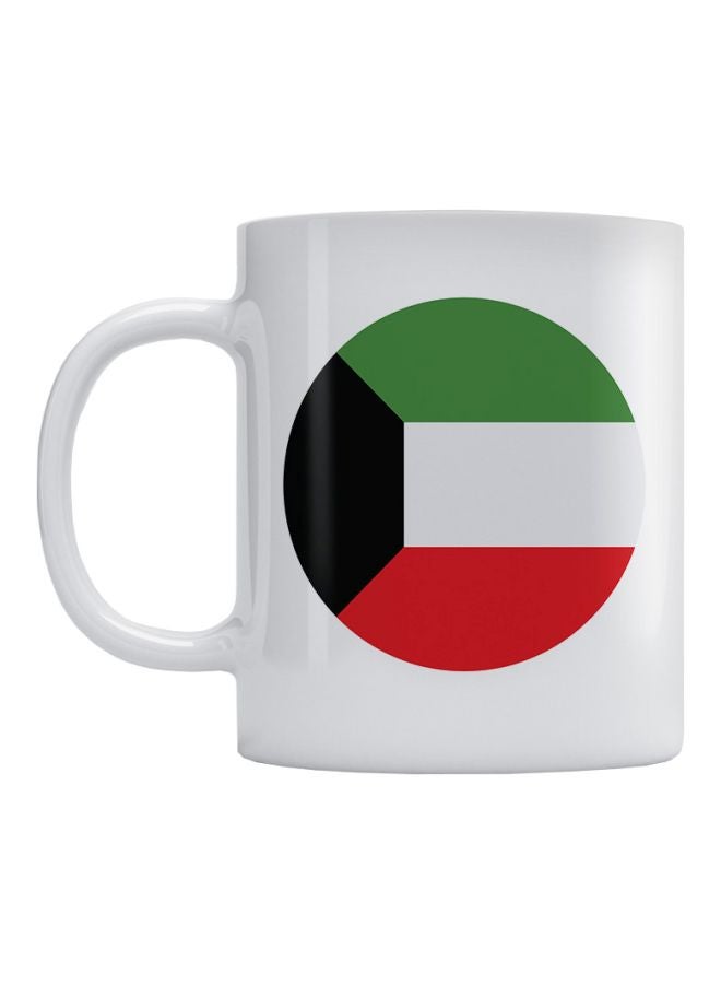 Kuwait Flag Printed Mug White/Green/Red 350ml