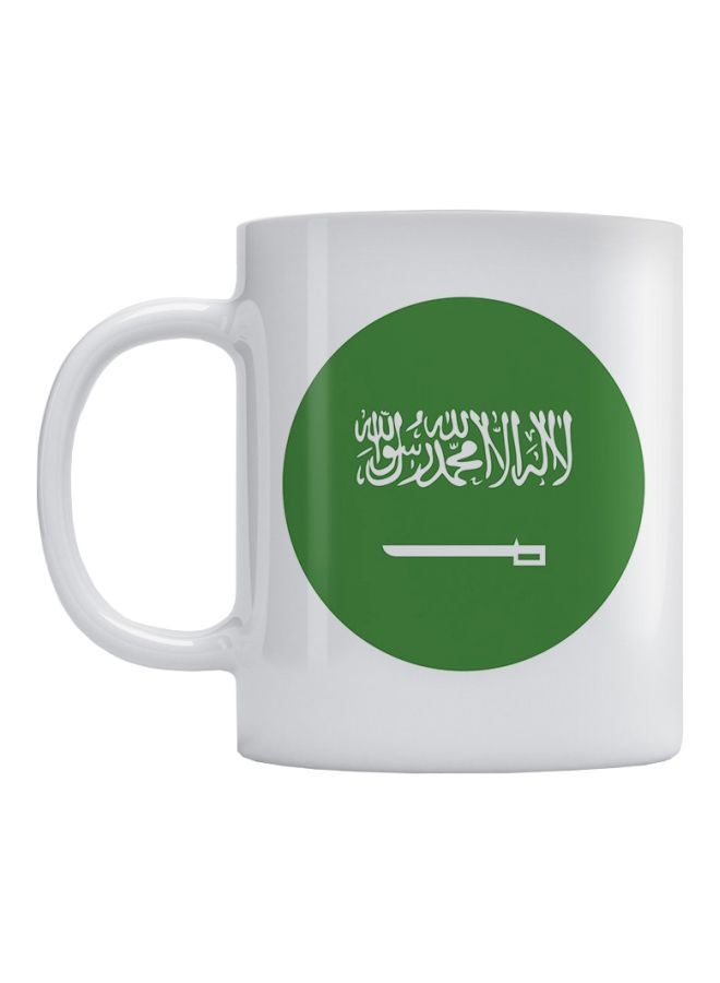أتيك مج بطبعة علم السعودية أبيض/أخضر 350ملليلتر