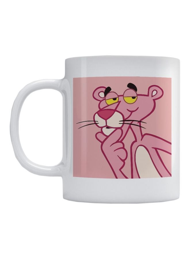 Atiq Panther Printed Mug White/Pink/Black 