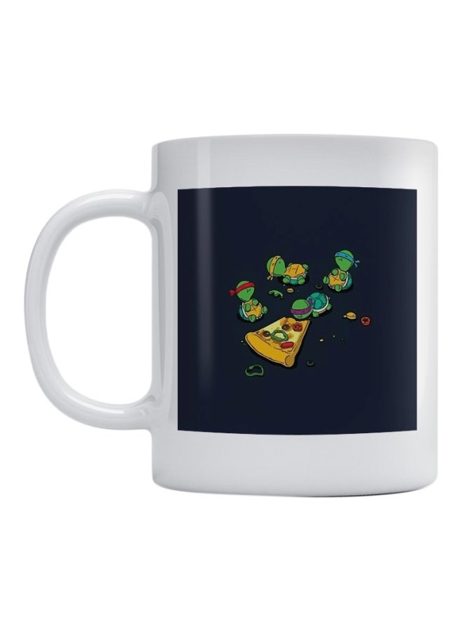 أتيك مج قهوة بطبعة سلاحف النينجا أبيض/أزرق/أخضر 350ملليلتر