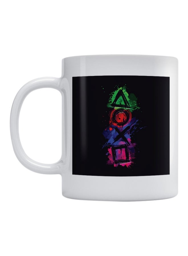 PlayStation Printed Coffee Mug White/Black/Green