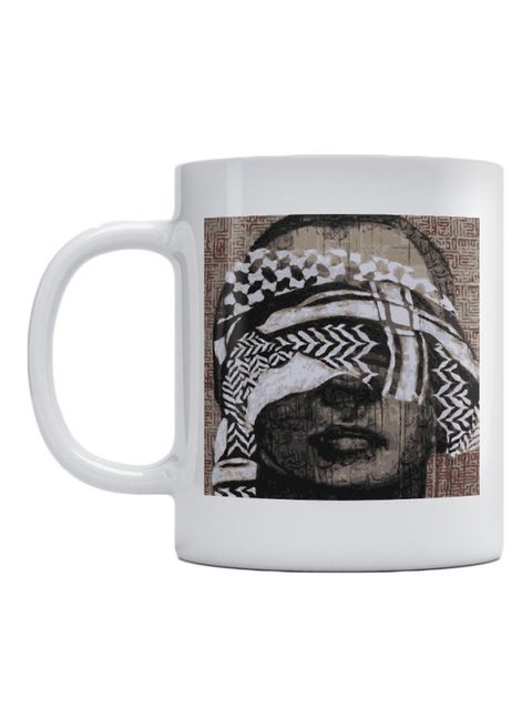 Typography Art Printed Mug White/Black/Brown