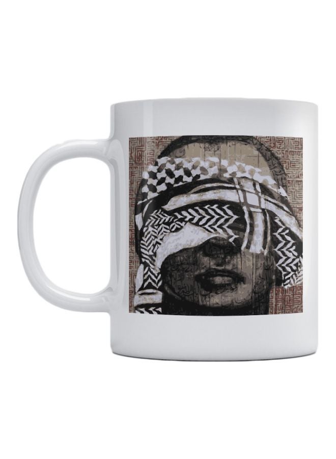Typography Art Printed Mug White/Black/Brown