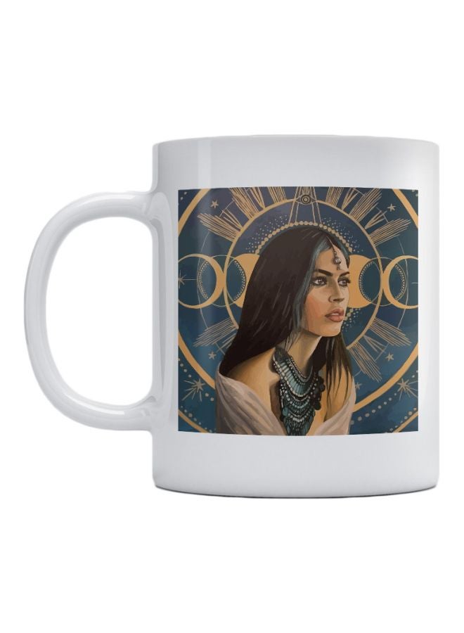 Atiq Woman Printed Mug White/Blue/Beige