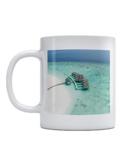 Atiq The Moldive Islands Printed Ceramic Mug White/Blue/Green 350ml 
