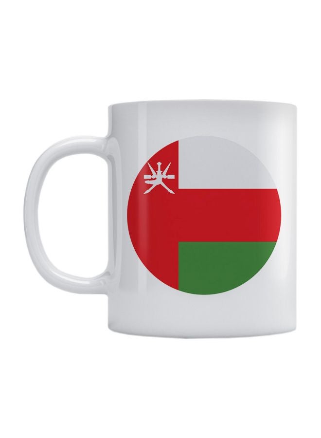 مج بطبعة علم عمان أبيض/أحمر/أخضر