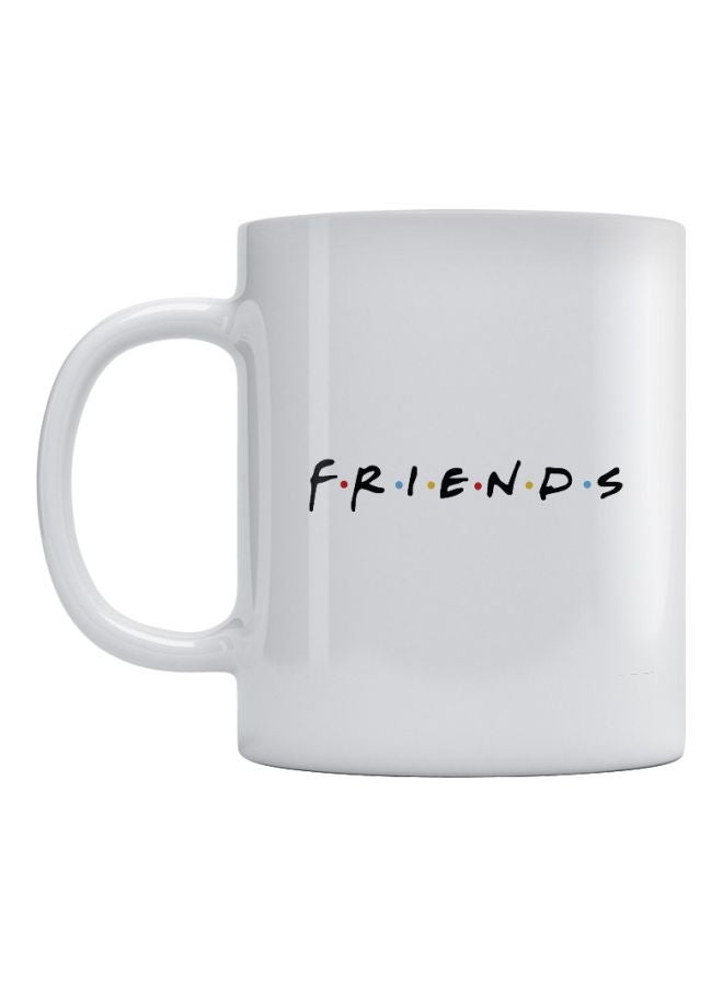 أتيك مج مزين بطبعة كلمة "Friends" أبيض/ أسود 350ملليلتر 