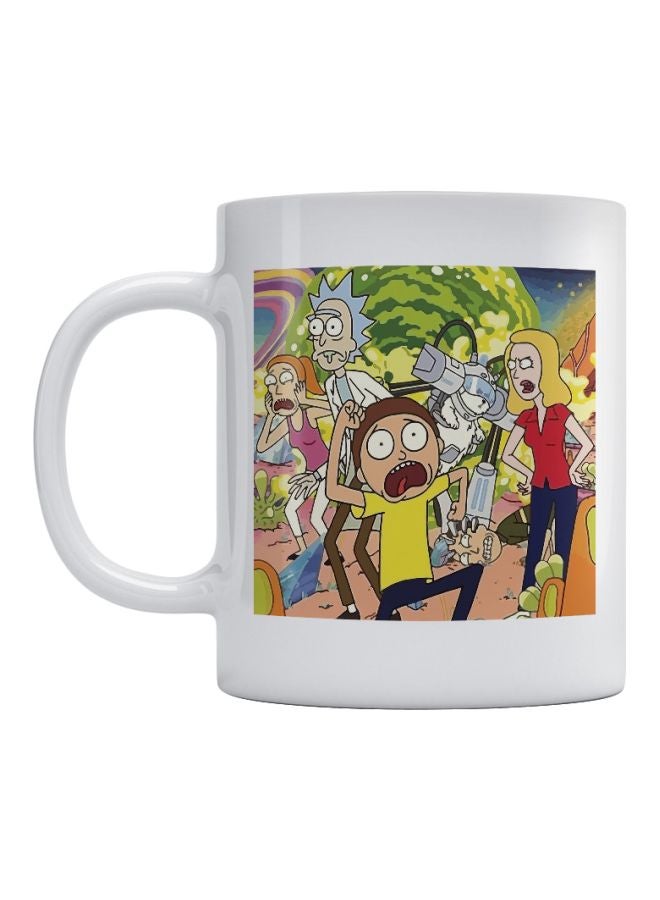 Atiq Rick And Morty Printed Cofee Mug White/Green/Red 