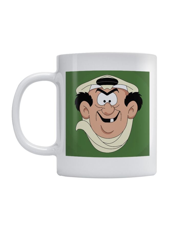 Gargamel Printed Coffee Mug White/Green/Beige 350mm