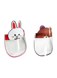 2-Piece Adjustable Anti-Dust Face Shield multicolour 27.5x26centimeter