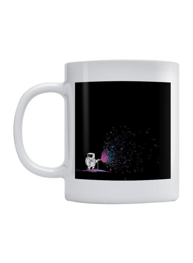 أتيك مج من السيراميك بطبعة رائد فضاء أبيض/ أسود 350ملليلتر