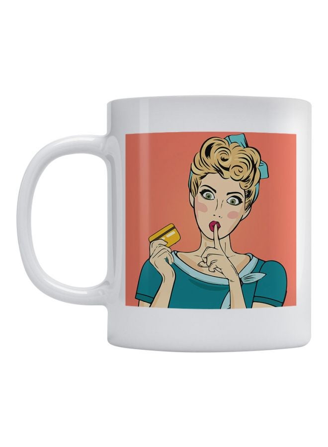 Atiq Woman Ceramic Mug White/Blue/Pink 