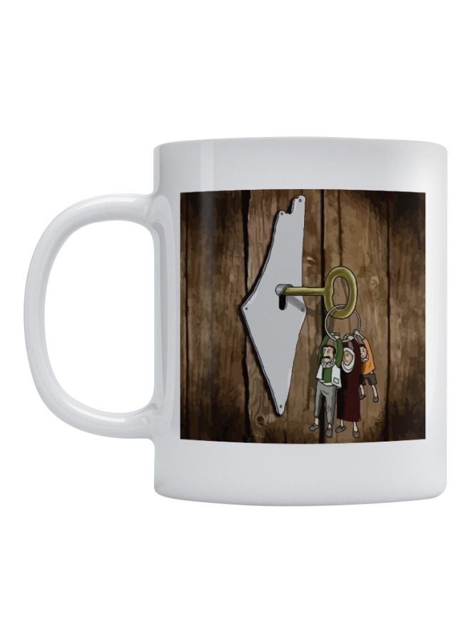 Atiq Palestine Printed Mug White/Brown/Green 