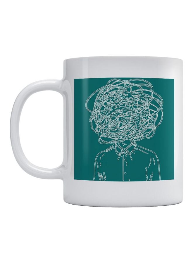 Atiq Man Printed Coffee Mug White/Green 350ml 