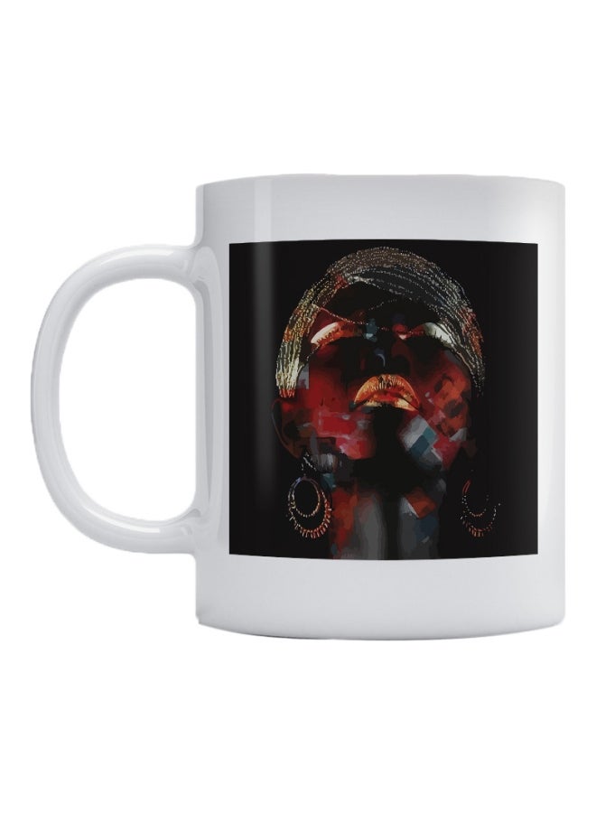 Atiq African Beauty Printed Mug White/Black/Red