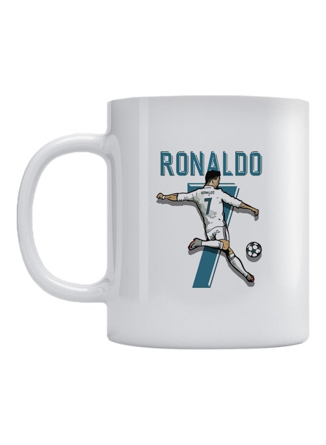 أتيك مج بطبعة Cristiano Ronaldo أبيض/أزرق/أسود/أصفر 350ملليلتر 