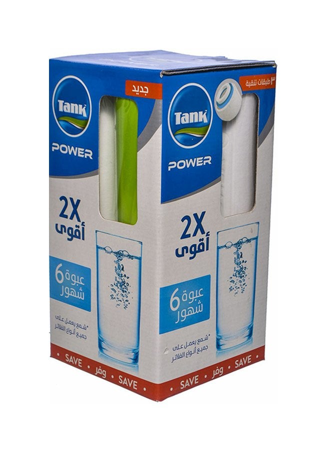 TANK - 4-Piece Power Replacement Water Filter Cartridge Set White/Blue/Green - Image 1