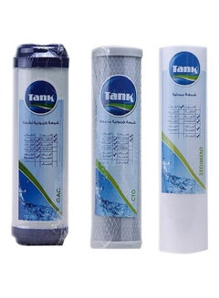 TANK 3-Piece Water Filter Cartridge White/Blue 30cm 