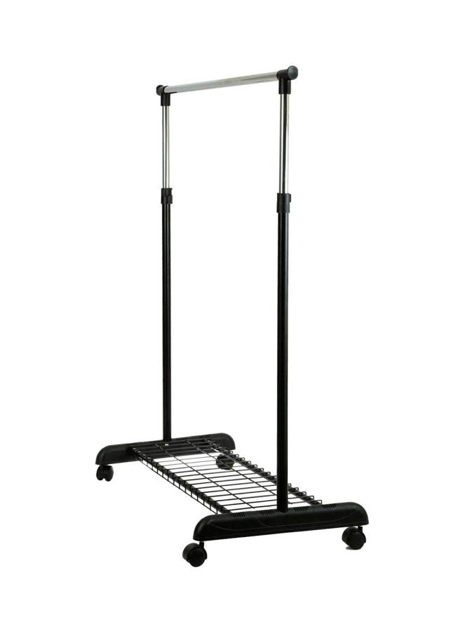 Steel Single Bar Hanger With Shoe Rack Black/Silver 83x43x93.5cm  - Image 2