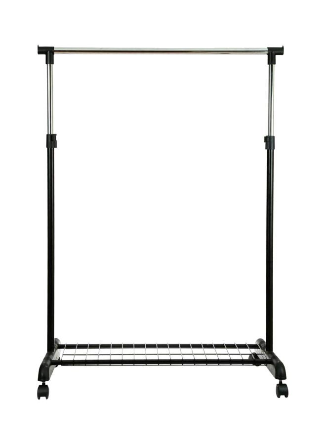 Steel Single Bar Hanger With Shoe Rack Black/Silver 83x43x93.5cm  - Image 1