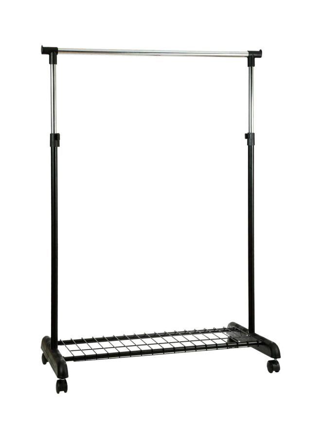 Steel Single Bar Hanger With Shoe Rack Black/Silver 83x43x93.5cm  - Image 3