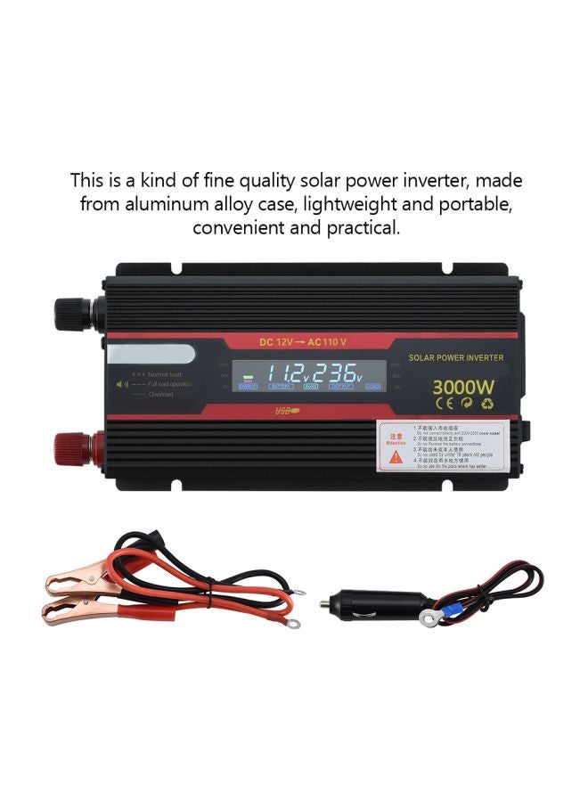 Generic Intelligent Solar Power Inverter With LCD Display Black/Red 270x100x55mm  - Image 3