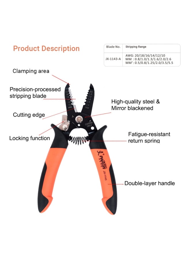 Paron Professional 4 In 1 Wire Crimper Pliers Yellow/Orange/Black  - Image 4