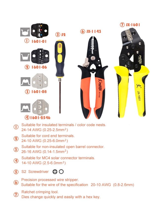Paron Professional 4 In 1 Wire Crimper Pliers Yellow/Orange/Black  - Image 5