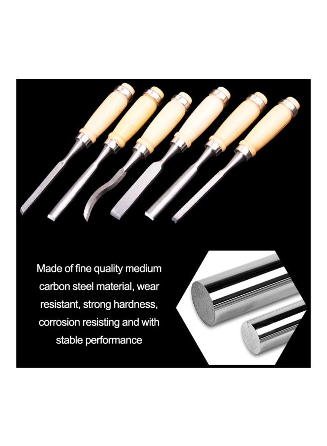 12-Piece Woodworking Carving Chisel Set Beige/Silver 30x4x20cm  - Image 3