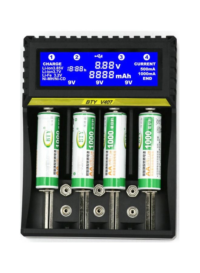 Multifunctional Battery Charger Black 12.70x3.30x9.70cm  - Image 2