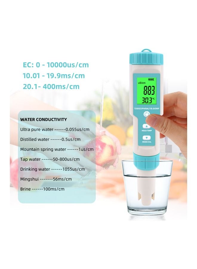 7-In-1 Pocket Water Quality Tester White/Blue  - Image 5