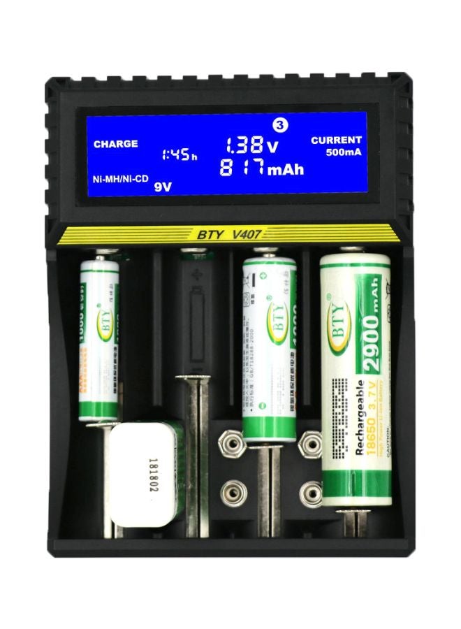 Multifunctional Battery Charger Black 12.70x3.30x9.70cm  - Image 3