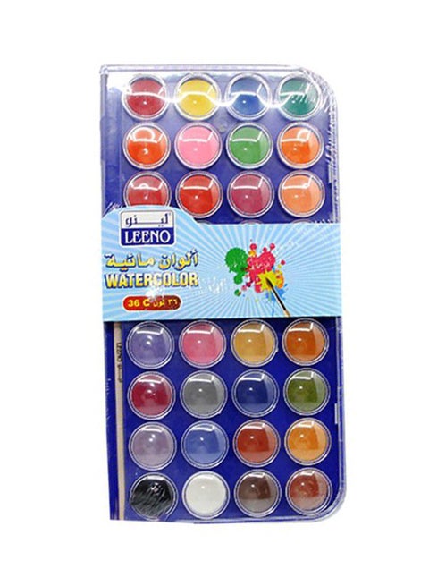 36-Palette Water Colour Paint With Brush Multicolour