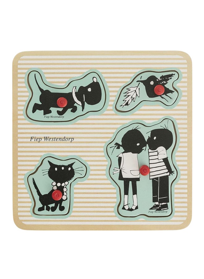 Hema - 4-Piece Wooden Puzzle 16.4 x 16.4 x 16.3cm - Image 1