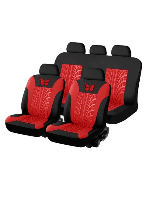 3-Piece Butterfly Pattern Embroidery Car Seat Cover Set