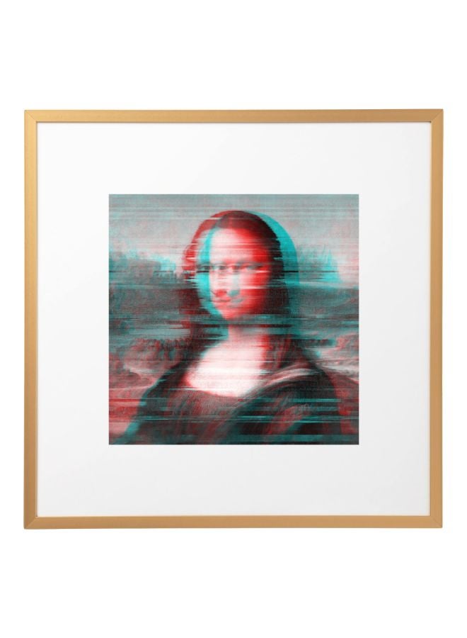 Boomah Accessories Mona Lisa Glitch Art Poster With Frame White/Red/Black 32x32cm