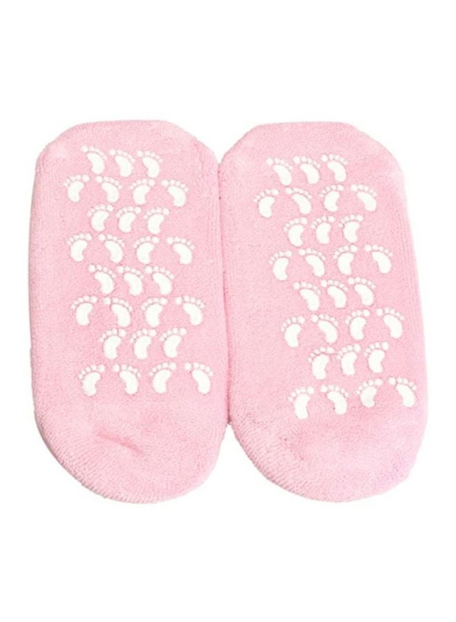 Generic Moisturizing Gel Socks Pink/White 15x15centimeter  - Image 1