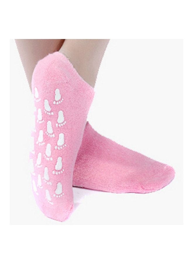 Generic Moisturizing Gel Socks Pink/White 15x15centimeter  - Image 2