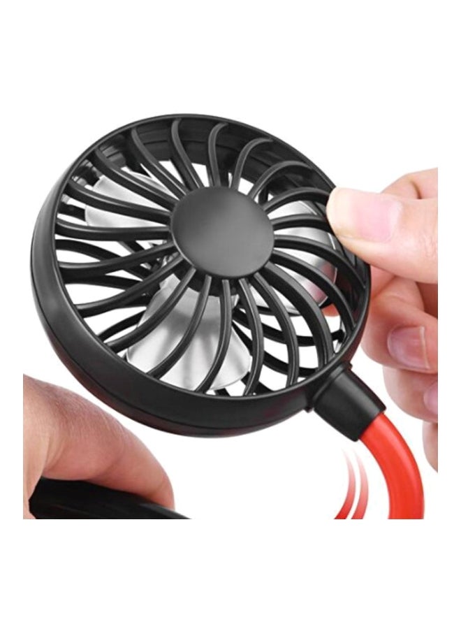 مروحة صغيرة للرقبة قابلة للشحن تعمل بمنفذ USB بقدرة 1.2 وات LSKG0114-4 أسود/أحمر - Image 3