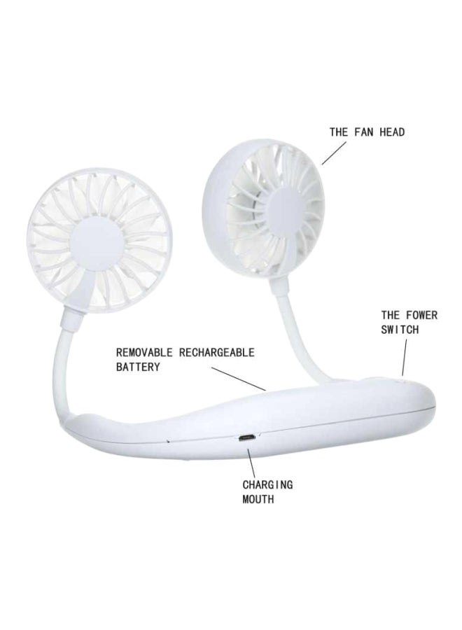 مروحة صغيرة للرقبة قابلة للشحن بمنفذ USB LSKO0116-1 أبيض - Image 3