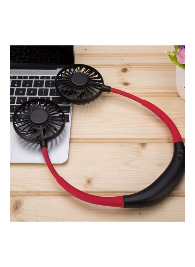 مروحة صغيرة للرقبة قابلة للشحن تعمل بمنفذ USB بقدرة 1.2 وات LSKO0116-2 أسود/أحمر - Image 3