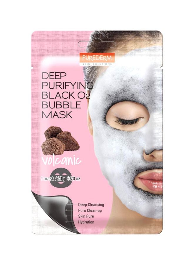 Purederm Deep Purifying Black O2 Bubble Face Mask - Volcanic 20grams - Image 1