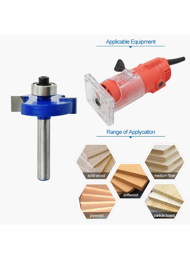 Generic - 35-Piece Mill Engraving Trim Handle Wood Router Bit Set With Storage Box Blue/Silver 32.5 x 24 x 5.5cm - Image 1