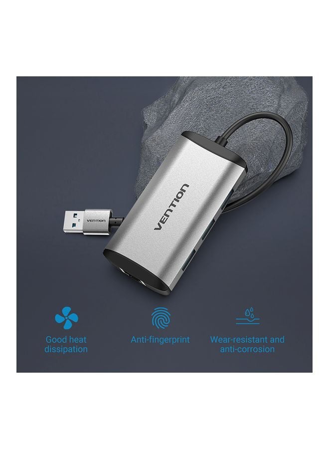 فينشن موزع USB متعدد الوظائف 4 في 1 رمادي/أسود  - Image 2