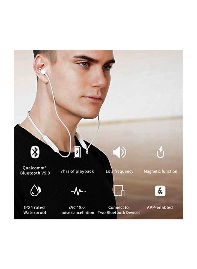 W200BT Bluetooth Headphones, 7 Hours Playback Bluetooth 5.0 Wireless Sports Earphones, IPX5 Sweat and Water Resistant, CVC Noise Cancelling Mic White - v1592671855/N38659574A_3