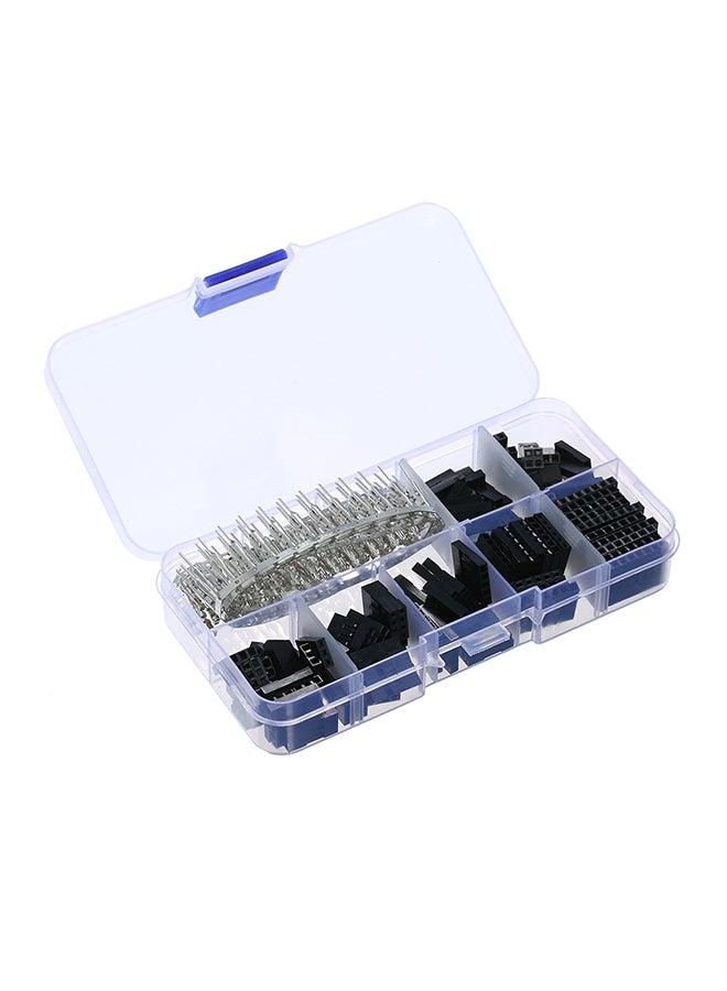 310-Piece Dupont Wire Jumper Pin Header Connector Housing Kit With Box Silver/Black  - Image 1