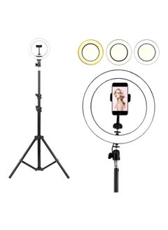 NuSense Selfie Ring Light With Tripod Stand And Phone Holder Black  - Image 2