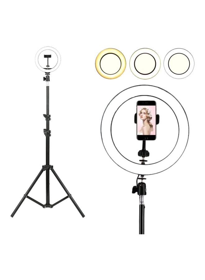 NuSense Selfie Ring Light With Tripod Stand And Phone Holder Black  - Image 2