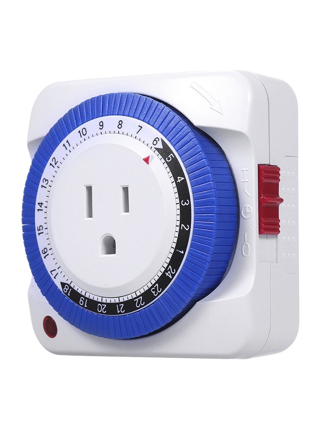 24 Hour Plug-In Timer White/Blue 16centimeter  - Image 1