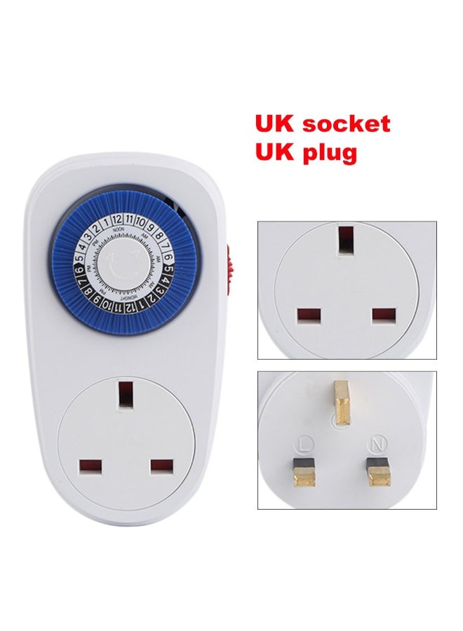 24 Hours Plug-In Mechanical Timer White/Blue 19centimeter - Image 3